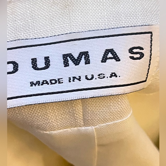 Dumas Vintage Women's Blazer White with One Button From 80's Of 90's Size L - Picture 7 of 9